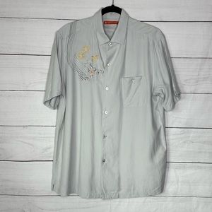 Tori Richard Embroidered Button Up Top Size M